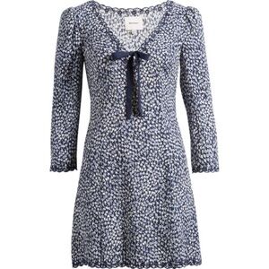 NWT reformation Posey Neck Bow Half Sleeve V-Neck Mini Dress